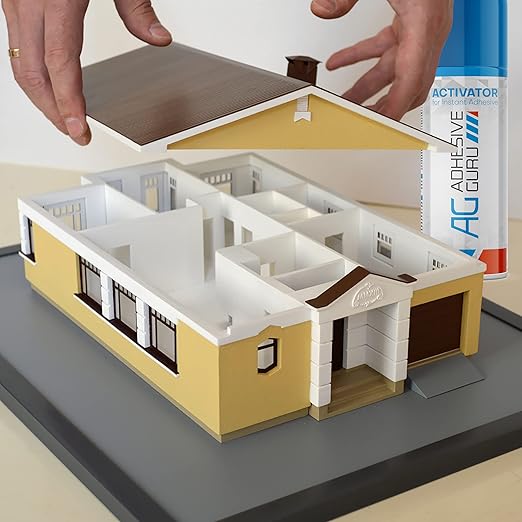 Adhesive Guru CA Glue with Activator Woodworking (6 x 0.9 oz - 6 x 3.38 fl oz) Cyanoacrylate Super Glue for Plastic, Glass, Ceramic, DIY, 3D Printing (6 Pack)