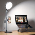 Dimmable Ring Light with Stand for Desk, Adjustable Desk Light for Video by Yarrashop