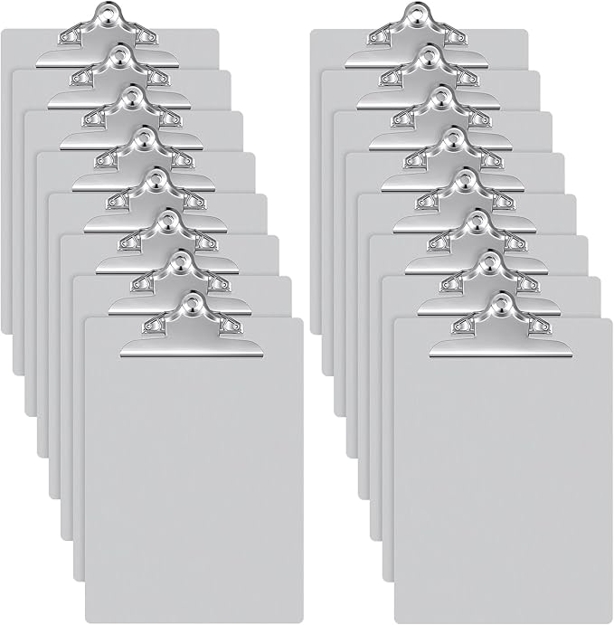 16 Pcs Metal Clipboard Heavy Duty Aluminum Clipboards 12 x 9 Inch Metal Clip Board with Low Profile Clip A4 Letter Size Document Holder for Office School Medical Jobsite Laboratory