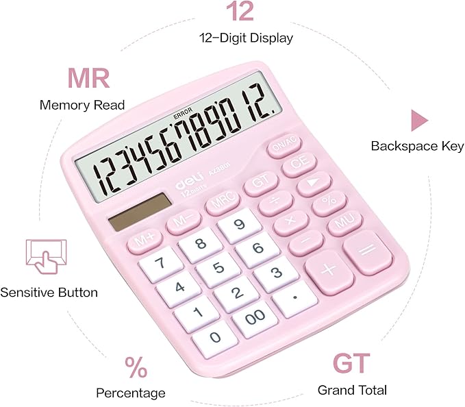 Calculator, Deli Standard Function Desktop Calculators - Image 6