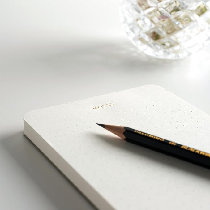 Elegant Desk Notepads for Professionals, Executive's Memo Pads, Minimalist, Gold Foiled, Dotted Layout, 3 Pack, 225 Sheets Total (75 Each), 6.3" x 3.9”, 80 GSM, Eco-friendly, FSC™ Certified Small Notepad