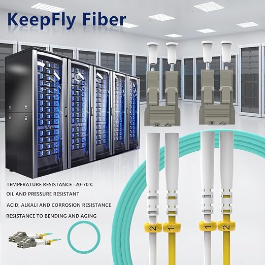 KeepFly Fiber- OM4 LC to LC Fiber Patch Cable 1M/3ft-5Pack, 40G/100GB 50/125μm - Image 6