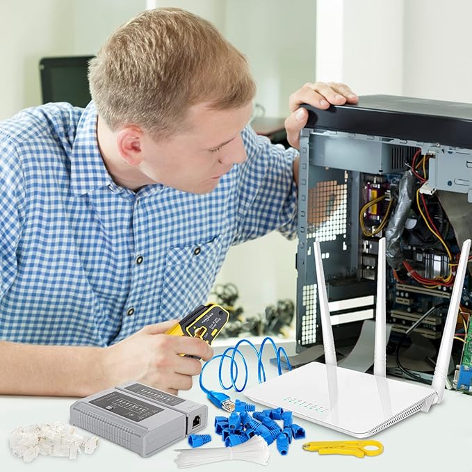 RJ45 Crimp Tool Kit Pass Through Ethernet Crimper - Image 6