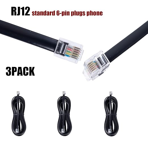 RJ12 Cable Phone Cord RJ12 6P6C Male to Male Straight Wired - Image 6