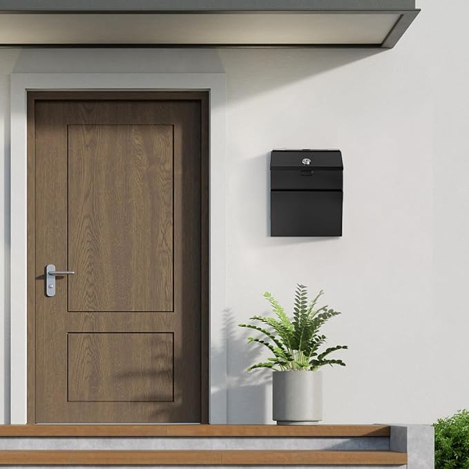 Suggestion Box with Slot and Lock Metal Wall Mounted Donation Box with 4 Keys