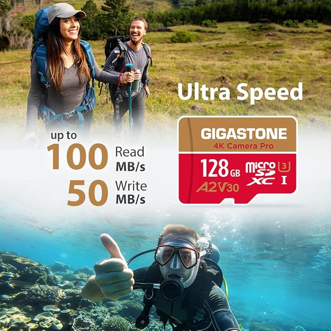 【5-Years Data Recovery】 GIGASTONE 128GB Micro SD Card 5-Pack, 4K Camera Pro - Image 2