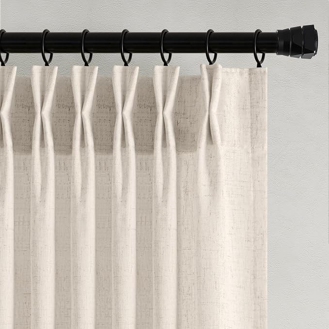 Memory Trained Pinch Pleated Curtains 108 Inches Long, Viral Linen Pinch Pleat - Image 9
