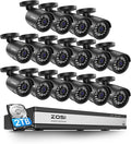 ZOSI H.265+ 1080p 16 Channel Home Security Camera Outdoor Indoor, 16CH CCTV DVR by ZOSI