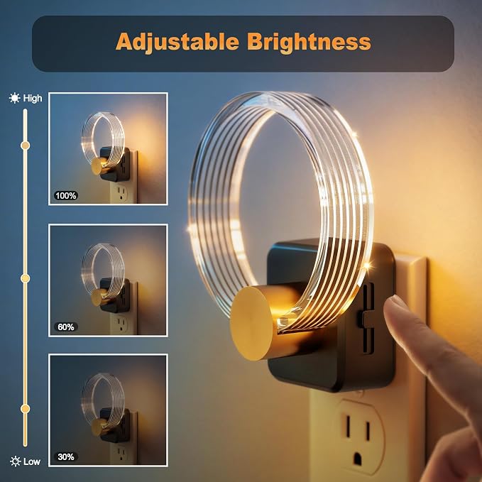JandCase Night Light, Night Lights Plug into Wall, Dimmable Nightlight - Image 3