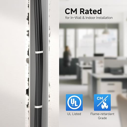 Cable Matters 10Gbps in-Wall Rated 23AWG Bare Copper Cat 6 Cable - 500ft - Image 6