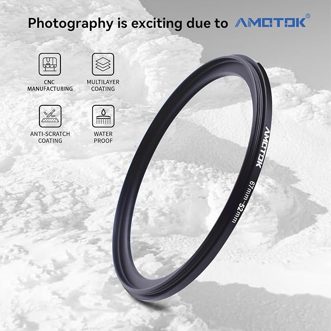 67mm Lens to 52mm Camera Lens Adapter, 67mm-52mm Filter Step-Down Ring - Image 2