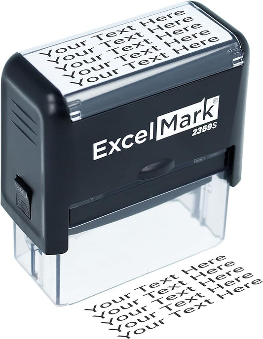 ExcelMark Custom Rubber Stamp – Clean & Easy Stamping – Personalized Self-Inking Stamp (Large)