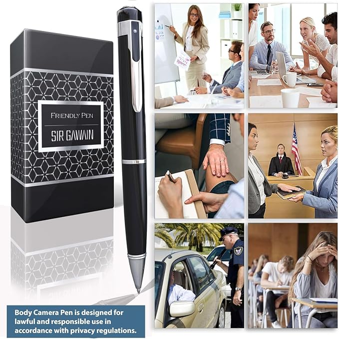 SIRGAWAIN Premium Body Camera Pen — Full HD 1080p Video & Photos, Motion - Image 3