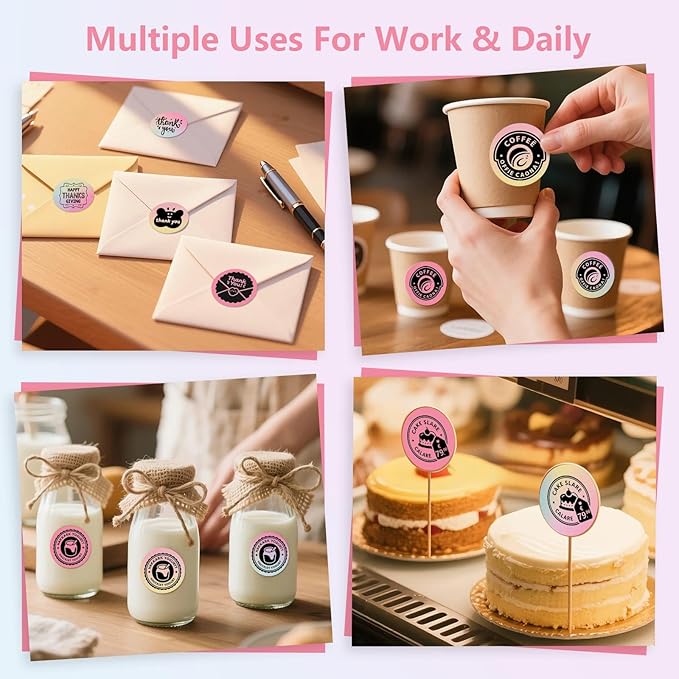 2 Rolls Colorful Thermal Labels,1.96'' Round Label Sticker for Phomemo 241BT,for MUNBYN 130B/RW402B Printer,800Pcs Waterproof Label Paper for Address/Logo/Barcode/Name/Thanks