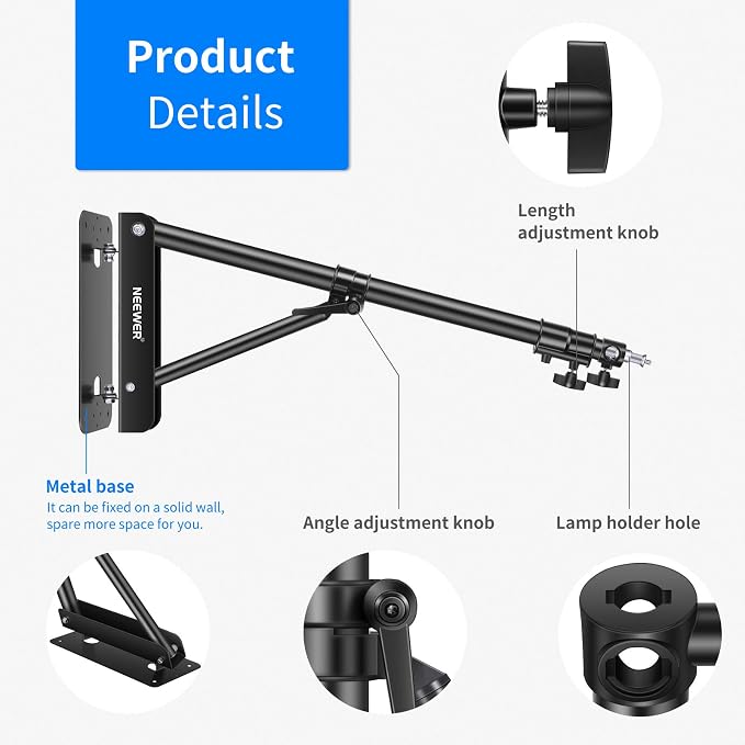 Neewer Wall Mounting Triangle Boom Arm - Image 7