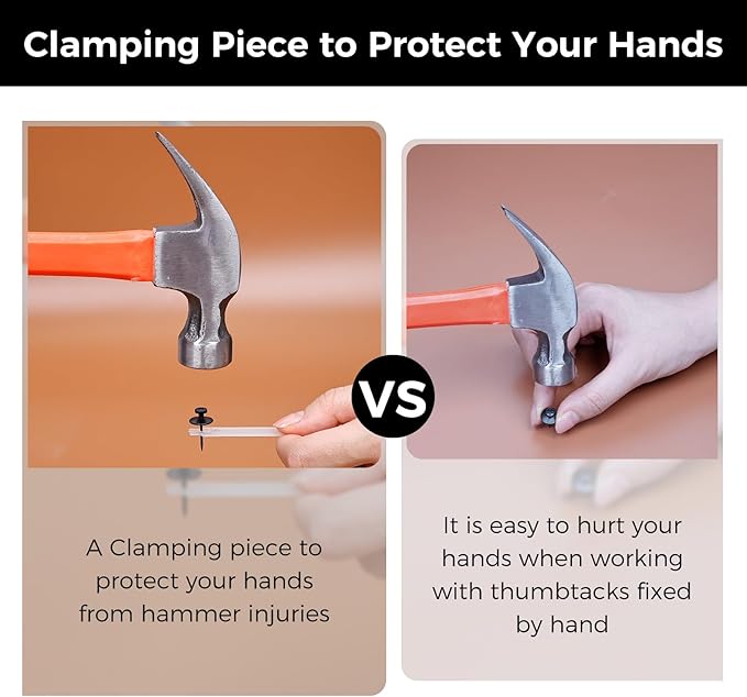 50 PCS Push Pins Picture Hangers Wall Hooks, Double Headed Thumb Tacks Without Nails, Renter Friendly Decor Thumbtacks for Tapestry Frame Art Photos (Black)