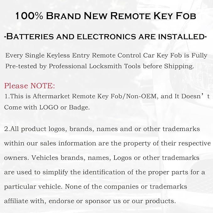 SUPALAND Key Fob Replacement Fits - Image 5