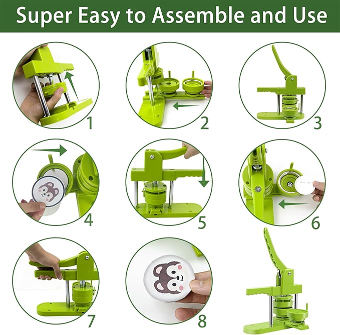 Button Maker Machine Multiple Sizes 200 Pcs，Pin Maker Machine 2.25+3 Inch Badge Maker,DIY Badge Making Kit with Free Button Parts, Circle Cutter