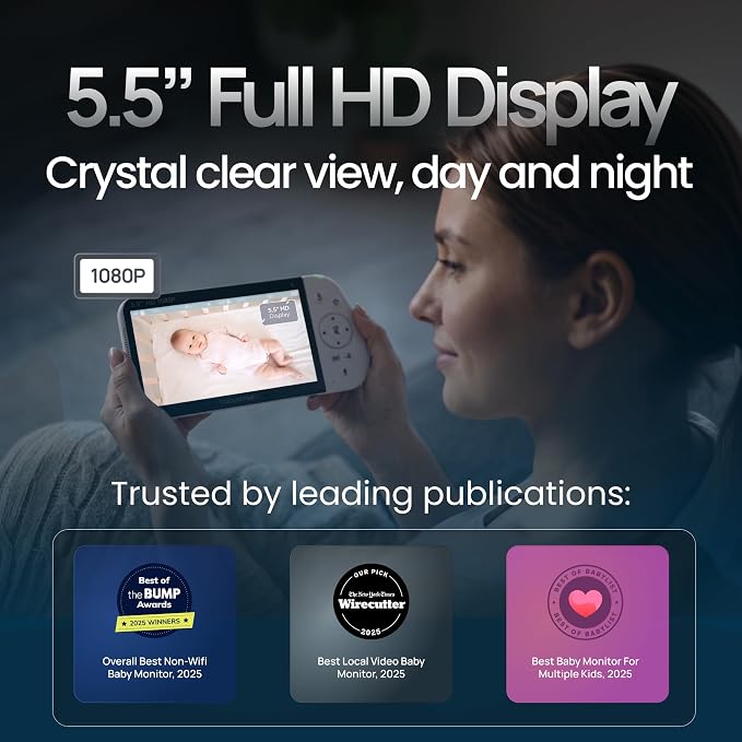 Babysense PRO Full HD 5.5" Split Screen Baby Monitor - Image 3