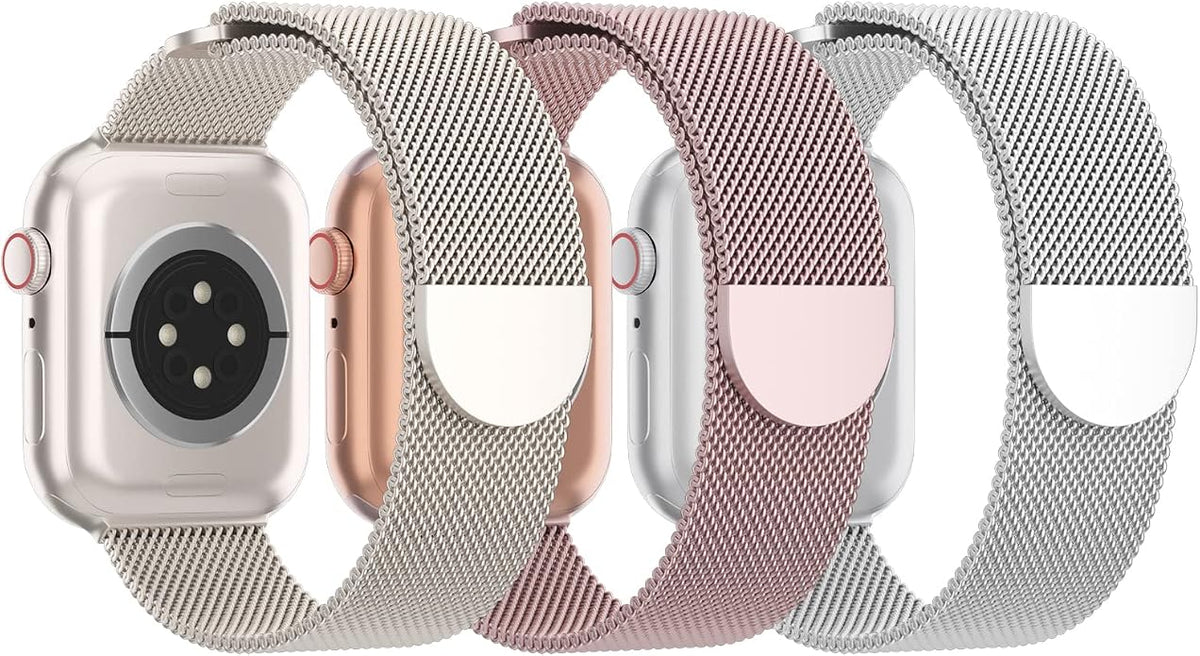3 Pack Mesh Metal Band Compatible by Steezrd