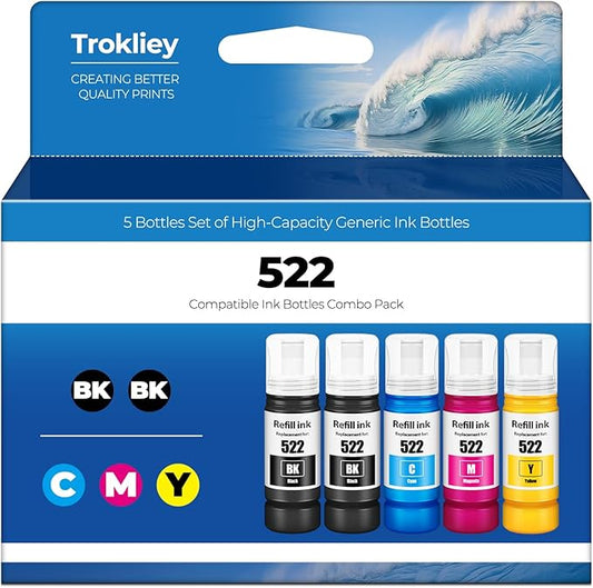 522 Ink Refill Bottles ET-2800 ET-4800 ET-2400 ET-2803 for 522 Ink Bottles Compatible for ET 2800 ET 4800 ET2800 ET 2400 ET4800 ET 2803 ET-2720 ET-4700 ET-4810 ET-2840 Printer (Not Subli)