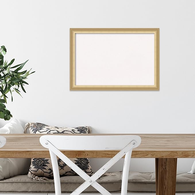 Amanti Art White Cork Board for Wall, 14x20 Vision Board with Gold Frame, Small Corkboard Office Decor for Home Organization, Casual Corkboard Pinboard to Display Items for Home Organization in