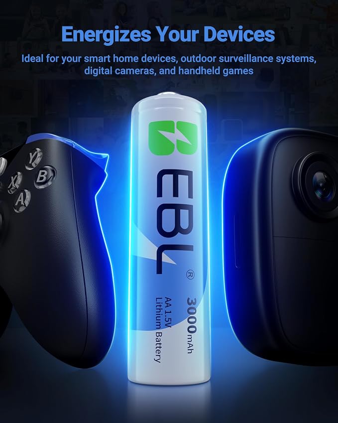 EBL AA Lithium Batteries 12 Pack, 3000mAh 1.5V High-Capacity Non-Rechargeable - Image 6