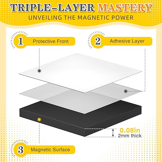 FINDMAG 240pcs Square Magnet Stickers with Adhesive Back, Flexible Self Adhesive Magnets for Crafts, Ideal for Arts, DIY, Office, School, Home, and Wall Hanging