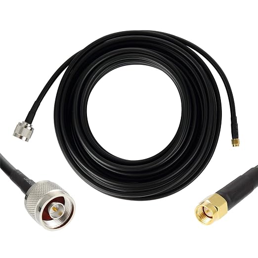 40ft N Male to SMA Male Cable, SMA to N Cable 50 ohm Ultra Low Loss KMR240 by GEMEK