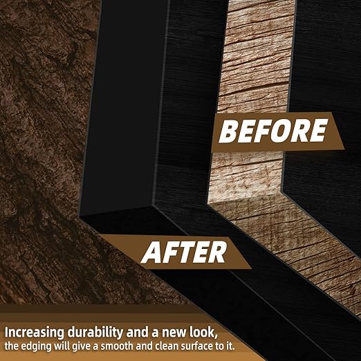 GSCIT Club Black Edge Banding, 1 1/2 Inch x 25ft Melamine With Hot Melt Adhesive Preglued Cabinet Flexible Black Veneer Edging