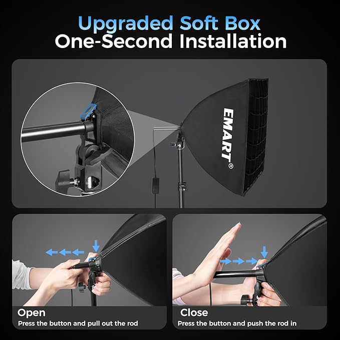 EMART Softbox Photography Lighting Kit, 50W 3000K-6000K LED Bulb - Image 6