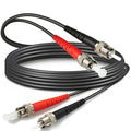 3ft / 1m Outdoor Armored OD-5mm OM1 ST to ST Fiber Cable, ST-ST Fiber Optic by Yunsufiberpro