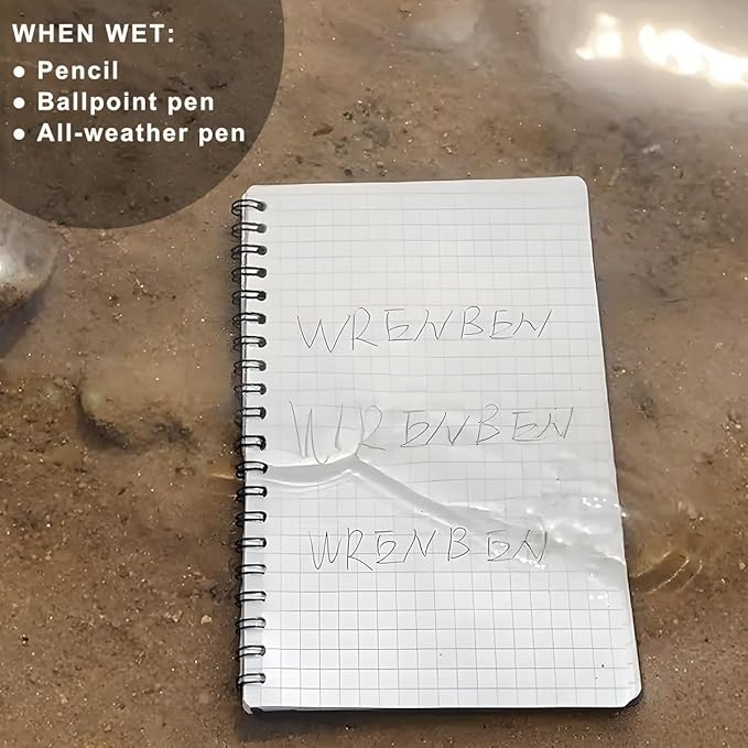 2PCS Fully Waterproof Spiral Notebook 8.5" x 11" with Weatherproof Stone Paper and Thickened Hard Cover, 100 Pages Per All-weather Notepad Journal, Universal Pattern (8.5" x 11", Orange)