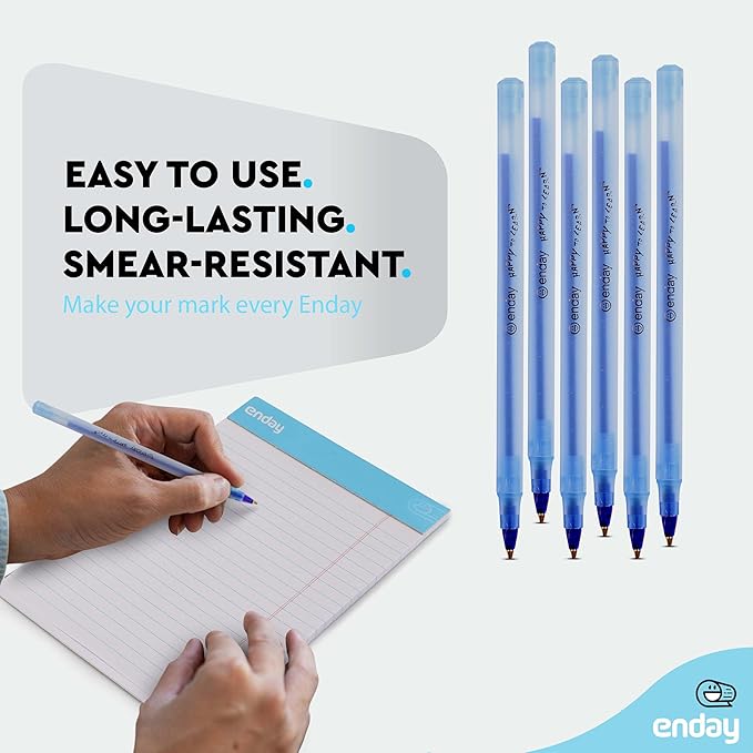 Enday Bulk Ballpoint Pens Blue (240 Pack) Ink pens bulk, Medium Point 1.0mm, office, Smooth Writing Blue ink for School, Home, and Office.