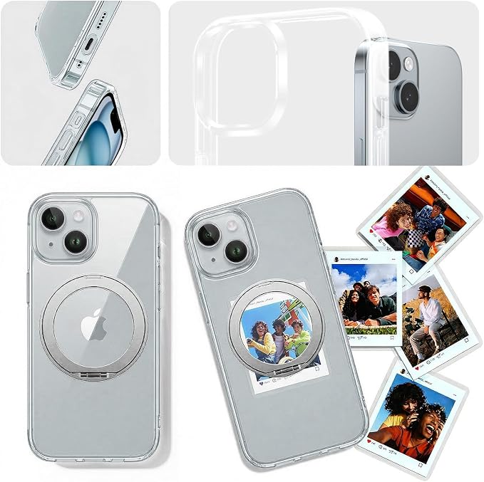 toushion 3 in 1 for iPhone 15 Case Stand |Build in Kickstand, Screen Protector - Image 7