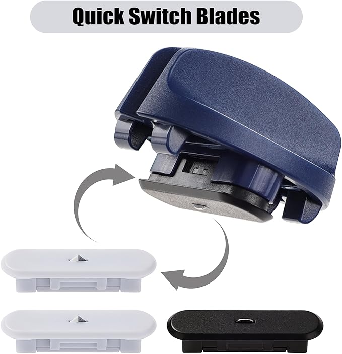 4-Pack Trimmer Replacement Blades for Fiskars Paper Trimmer, Replacement Blade for All Series of Fiskars/Portable&Precision Trimmer,Arts and Crafts,3 Cutting&1 Scoring Blades,a Slider,Blue