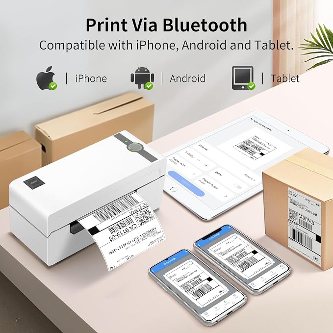 JADENS Bluetooth Thermal Label Printer, 4x6 Wireless Label Printer - Image 4