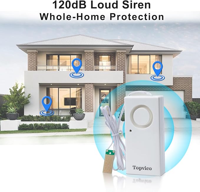 Water Leak Detector, 120dB Loud Siren, Powered by 9V Battery, Sensor Alarm - Image 7