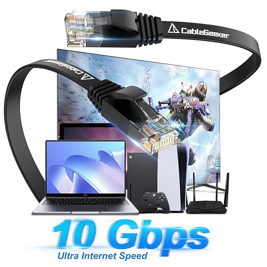 Cat 6 Ethernet Cable 5ft Flat Internet Network Cables - Image 2
