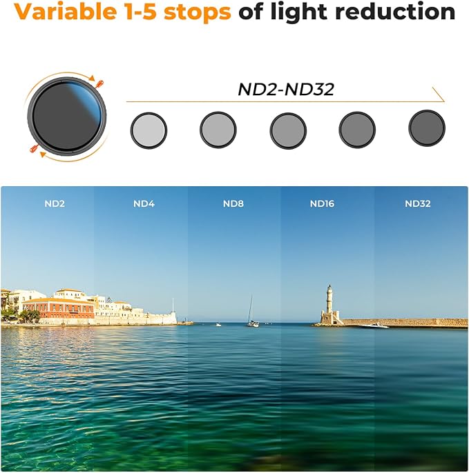 K&F CONCEPT 62mm Variable ND2-32 & Circular Polarizing Lens Filter in 1 - Image 4
