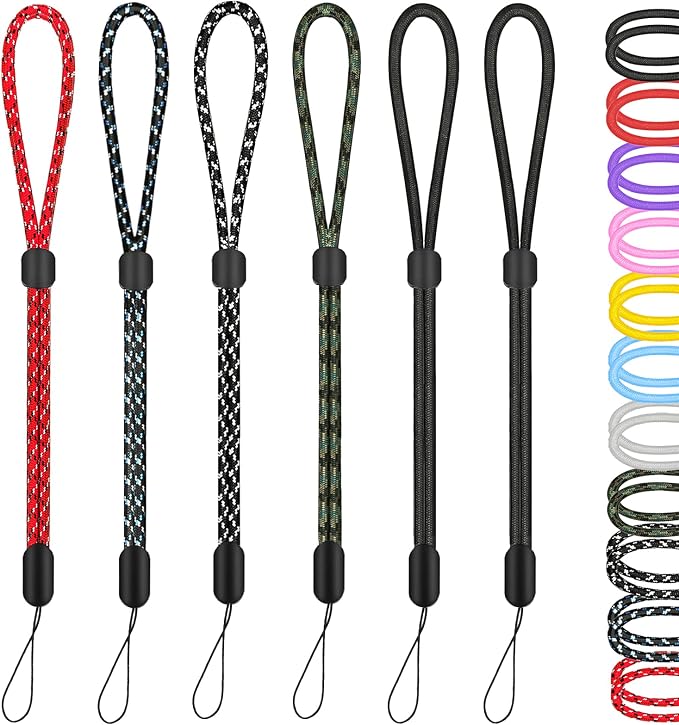 Hukado Hand Wrist Strap Lanyard, 6 Pack 8inch Adjustable Nylon Wristlet Straps by Hukado
