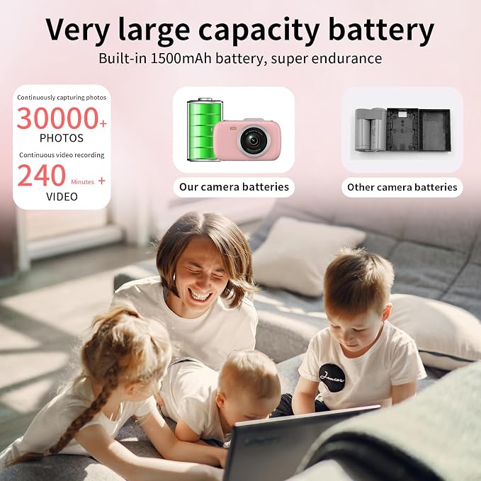 WellTone Digital Camera Kids 4K Video 64MP Photography Cameras, Compact 18X - Image 5