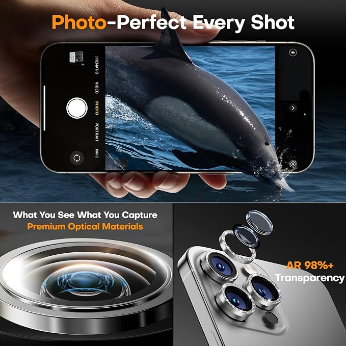 for iPhone 17 Pro/iPhone 17 Pro Max Camera Lens Protector, Tempered Glass - Image 4