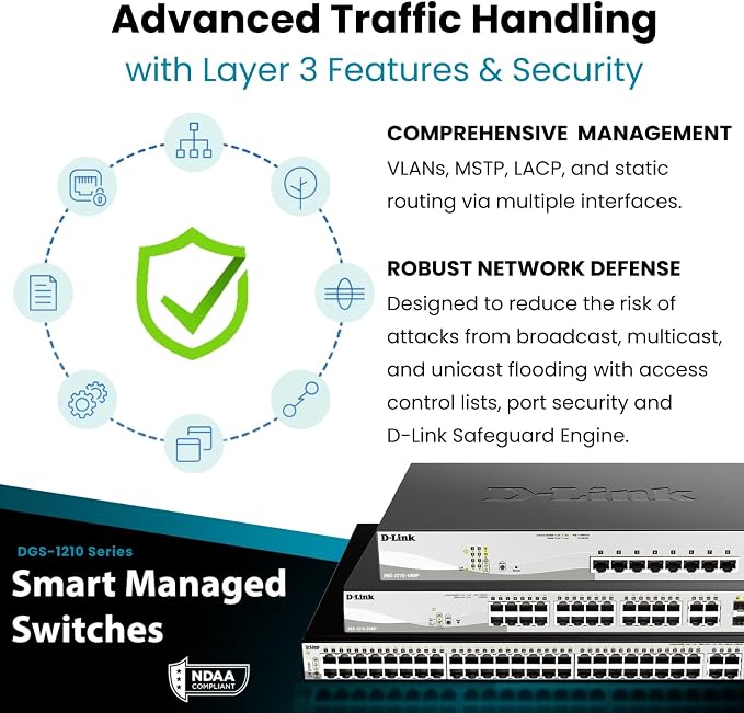 D-Link 10-Port Gigabit Smart Managed Switch | 8 GbE + 2 SFP Ports | L2+ | VLANs - Image 4