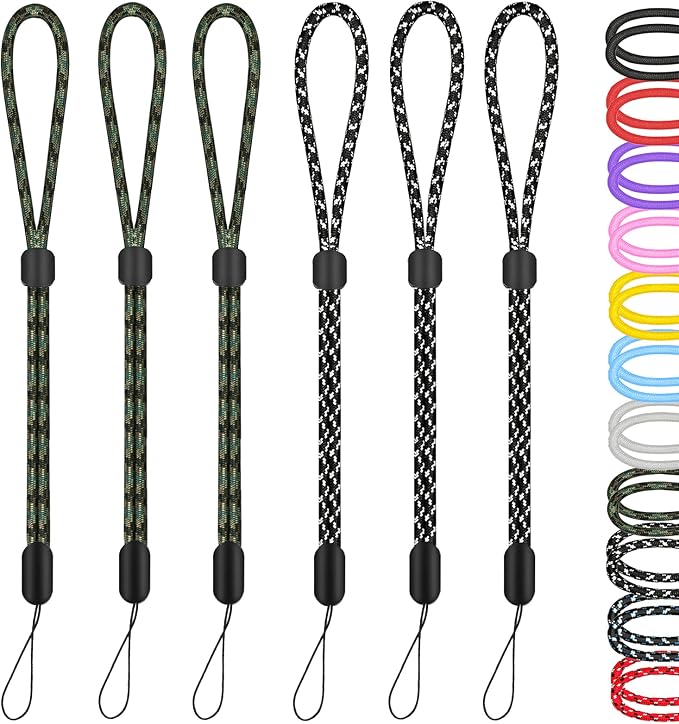Hukado Hand Wrist Strap Lanyard, 6 Pack 9.5inch Adjustable Nylon Wristlet by Hukado