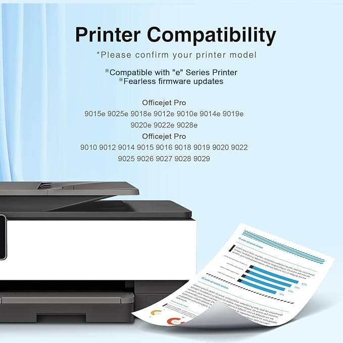 962XL Ink Cartridges for HP 962XL Ink Cartridges Combo Pack Work for HP Officejet Pro 9015e 9025e 9018e 9025e 9010 9015 9025 9020 Printer for HP 962 XL (4 Pack)