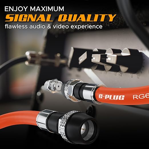 G-PLUG RG6 Coaxial Cable 100FT – Triple Shielded, Waterproof, 75 Ohm - Image 7