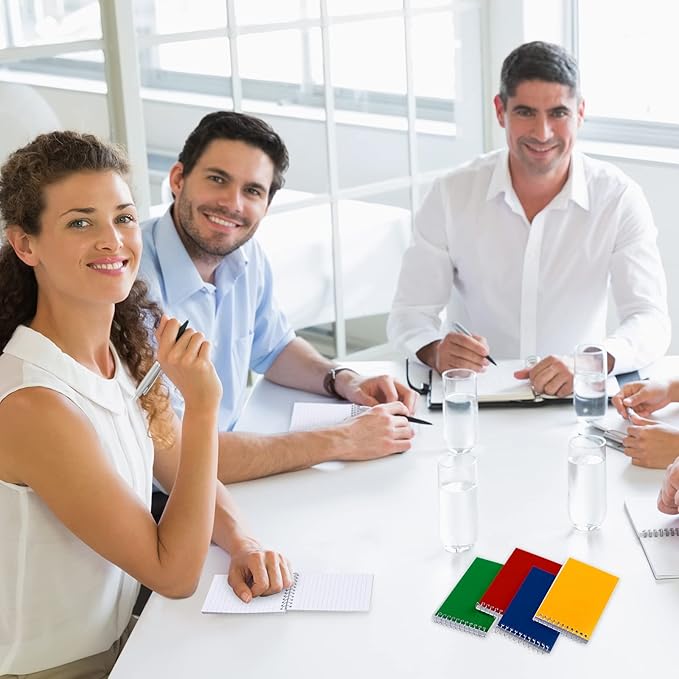 100 Pieces Spiral Memo Pads Bulk 3 x 5 Inch Small Note Pads Top Bound Lined College Ruled Paper Mini Notepad Pocket Spiral Notebooks for School Office Home Supplies, 75 Sheets (Bright Colors)