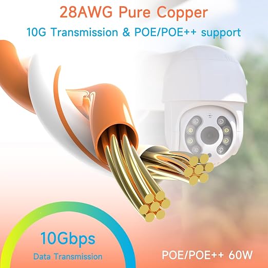 Cat6a Slim Ethernet Patch Cable 50ft Outdoor & Indoor, Flexible 10G Cat6 - Image 4