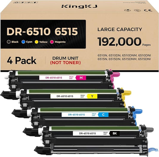 6510 6515 Drum Unit (Not Toner) 4-Pack Replacement for Xerox 106R03480 106R03477 106R03478 106R03479 Image-Drum Compatible with Xero Phaser 6510 WorkCentre 6515 Laser Printer Black Cyan Magenta Yellow